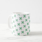 Mint green geometric star motif coffee mug コーヒーマグカップ (正面左)