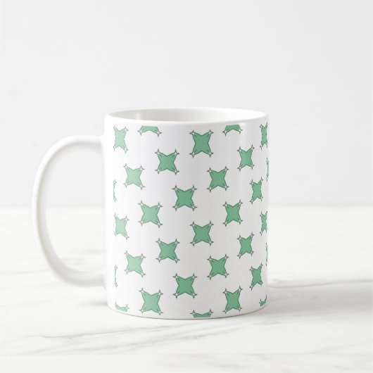 Mint green geometric star motif coffee mug コーヒーマグカップ (左)