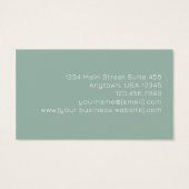 Mint Green Gold Abstract Monogram Business Cards (裏面)
