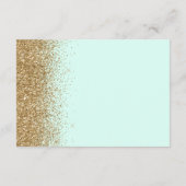 Mint Green Gold Glitter Wedding Details エンクロージャーカード (裏面)