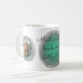 Mint Green Golden Retriever Personalized Photos コーヒーマグカップ (正面左)