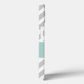MINT GREEN, GRAY CHEVRON PATTERN PERSONALIZED Case-Mate iPhoneケース (裏面 / 右)