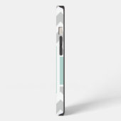 MINT GREEN, GRAY CHEVRON PATTERN PERSONALIZED iPhoneケース (左側面)