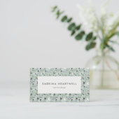 Mint Green Gray Terrazzo Pattern Interior Design 名刺 (スタンド正面)