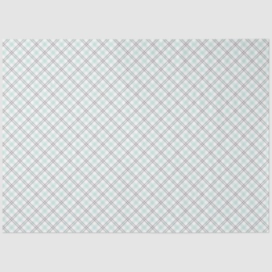 Mint Green & Grey Gingham Tissue Paper 薄葉紙 (正面)