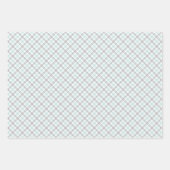 Mint Green & Grey Gingham Wrapping Paper Sheets ラッピングペーパーシート (正面)