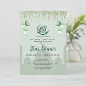 Mint Green Hanging Vines Ramadan Iftar Invitation 招待状 (スタンド正面)