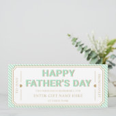 Mint Green Happy Father's Day Gift Voucher Card 招待状 (スタンド正面)
