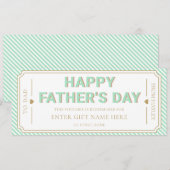 Mint Green Happy Father's Day Gift Voucher Card 招待状 (正面/裏面)