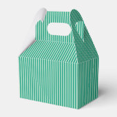 Mint Green Holiday Stripe Personalized Christmas フェイバーボックス (裏面サイド)