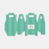 Mint Green Holiday Stripe Personalized Christmas フェイバーボックス (折り畳みなし)