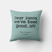 Mint Green Humor Dear Santa Quote Funny Christmas クッション (裏面)