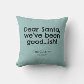 Mint Green Humor Dear Santa Quote Funny Christmas クッション (正面)