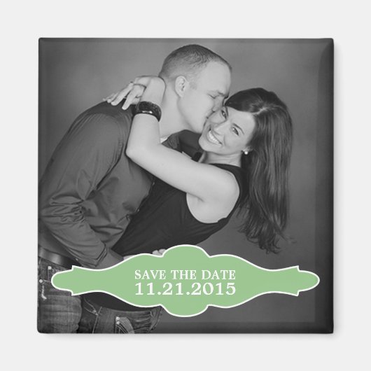 Mint Green La Bon Vie Photo Save the Date Magnet マグネット (正面)