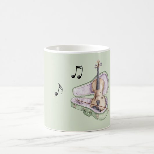 Mint Green Lavender Violin コーヒーマグカップ (中央)
