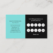 Mint Green Leafy Monogram Name Business Card 名刺 (裏面)