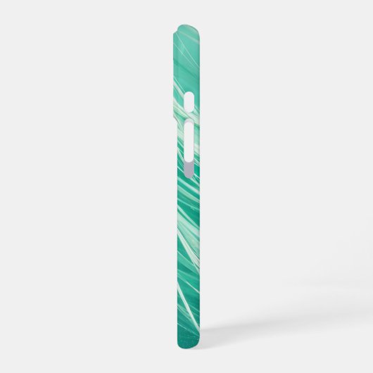 Mint Green Light Waves Phone Case iPhone 16ケース (左側面)