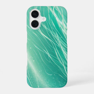 Mint Green Light Waves Phone Case iPhone 16ケース