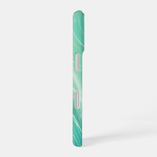 Mint Green Light Waves Phone Case iPhone 16ケース (右側面)