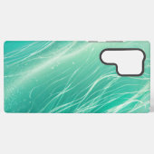 Mint Green Light Waves Phone Case Samsung Galaxyケース (裏面横)