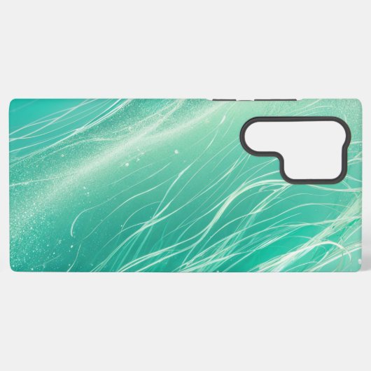 Mint Green Light Waves Phone Case Samsung Galaxyケース (裏面横)