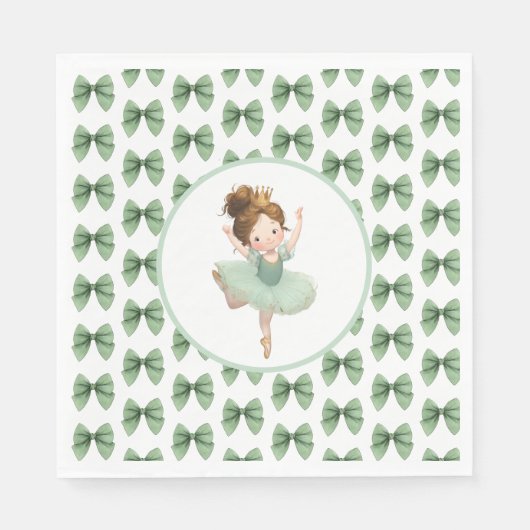 Mint Green Little Princess Ball Paper Napkin スタンダードランチョンナプキン (正面)