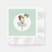 Mint Green Little Princess Ball Paper Napkin 縁ありカクテルナプキン (正面)