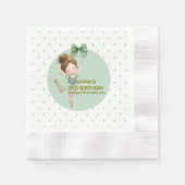 Mint Green Little Princess Ball Paper Napkin 縁ありカクテルナプキン (正面)