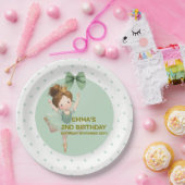 Mint Green Little Princess Ball Paper Plate ペーパープレート (パーティー)