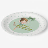 Mint Green Little Princess Ball Paper Plate ペーパープレート (アングル)