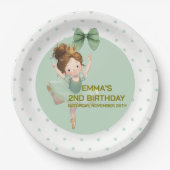 Mint Green Little Princess Ball Paper Plate ペーパープレート (正面)