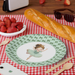 Mint Green Little Princess Ball Paper Plate ペーパープレート