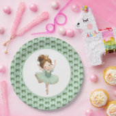 Mint Green Little Princess Ball Paper Plate ペーパープレート (パーティー)