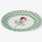 Mint Green Little Princess Ball Paper Plate ペーパープレート (アングル)