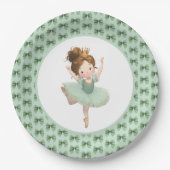 Mint Green Little Princess Ball Paper Plate ペーパープレート (正面)