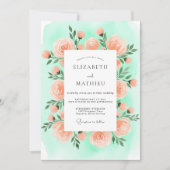 Mint Green Marvelous Spring Wedding 招待状 (正面)