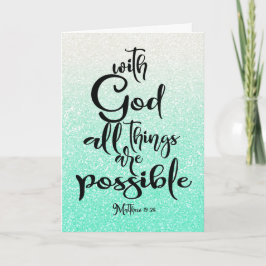 Mint Green Matthew 19:26すべてのことが可能 カード