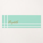 Mint green minimalist custom name ladies modern ヨガマット (正面(横))