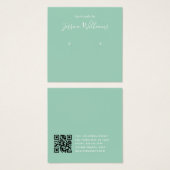 Mint Green Modern Script Earring Display Card (正面&裏面)