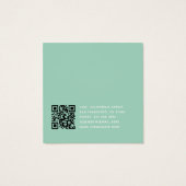 Mint Green Modern Script Earring Display Card (裏面)