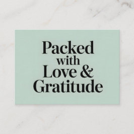 Mint Green Packed with Love & Gratitude エンクロージャーカード
