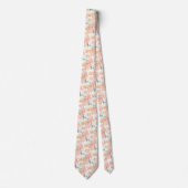 Mint Green Peony Floral Pattern Wedding Neck Tie ネクタイ (正面)