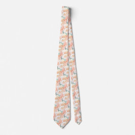 Mint Green Peony Floral Pattern Wedding Neck Tie ネクタイ