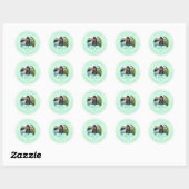 Mint Green Photo Address Graduate Envelope Seal ラウンドシール (シート)