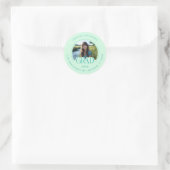 Mint Green Photo Address Graduate Envelope Seal ラウンドシール (バッグ)
