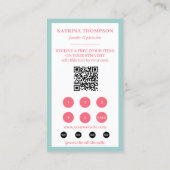 Mint Green Pink Stripes Bakery Logo Loyalty Punch 名刺 (裏面)