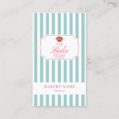 Mint Green Pink Stripes Bakery Logo Loyalty Punch 名刺 (正面)