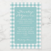 Mint Green Plaid Simmer Pot Kit Label フードラベル (シングルラベル)