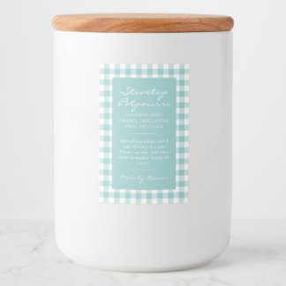 Mint Green Plaid Simmer Pot Kit Label フードラベル