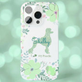 Mint Green Poodle | Custom Floral Dog Mom iPhoneケース